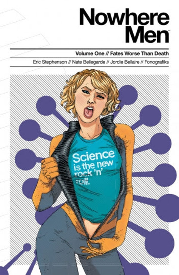 NOWHERE MEN TP VOL 01 FATES WORSE THAN DEATH (TEAL SHIRT) (A