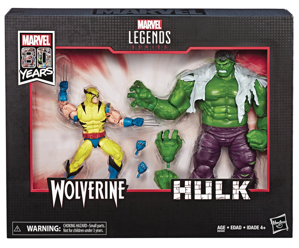 MARVEL LEGENDS 80TH ANN WOLVERINE/HULK 6IN AF SET CS