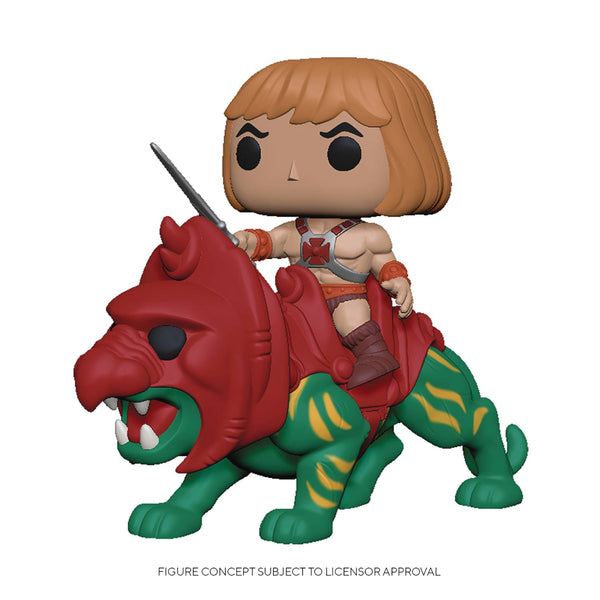 POP RIDES MOTU HE-MAN ON BATTLE CAT VINYL FIGURE