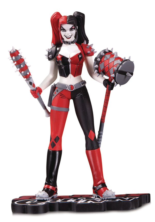 HARLEY QUINN RED WHITE & BLACK STATUE BY AMANDA CONNER STATU